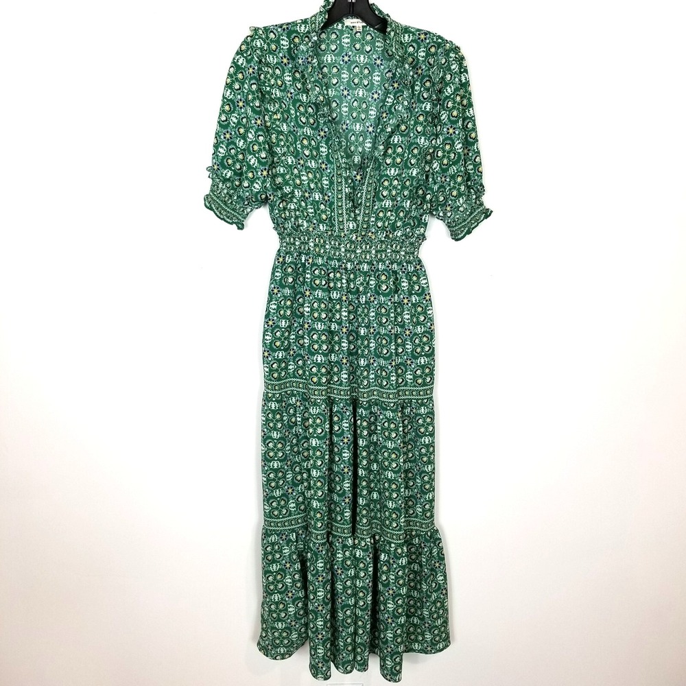 Max Studio Green Patterned Maxi Dress